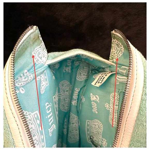 Vintage Juicy Couture Y2K Terry Mini Bowler Bag Purse Mint Green White NEW - Picture 16 of 16